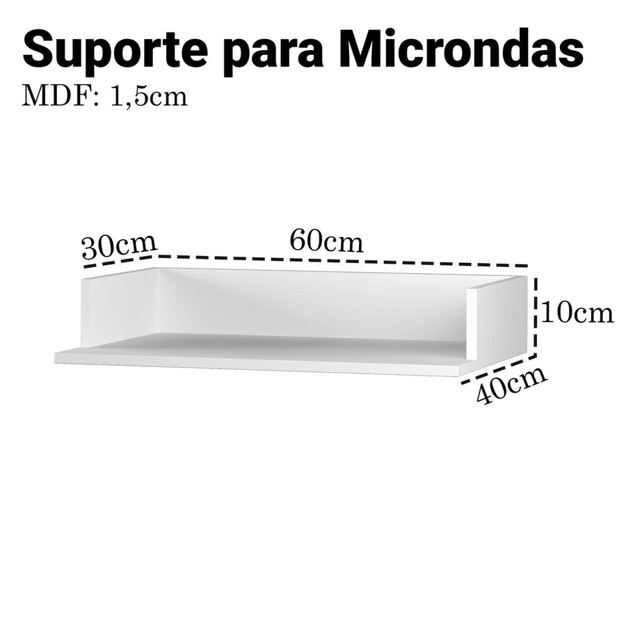 Prateleira Suporte Para Microondas Forno Airfryer Impressora MDF 15mm